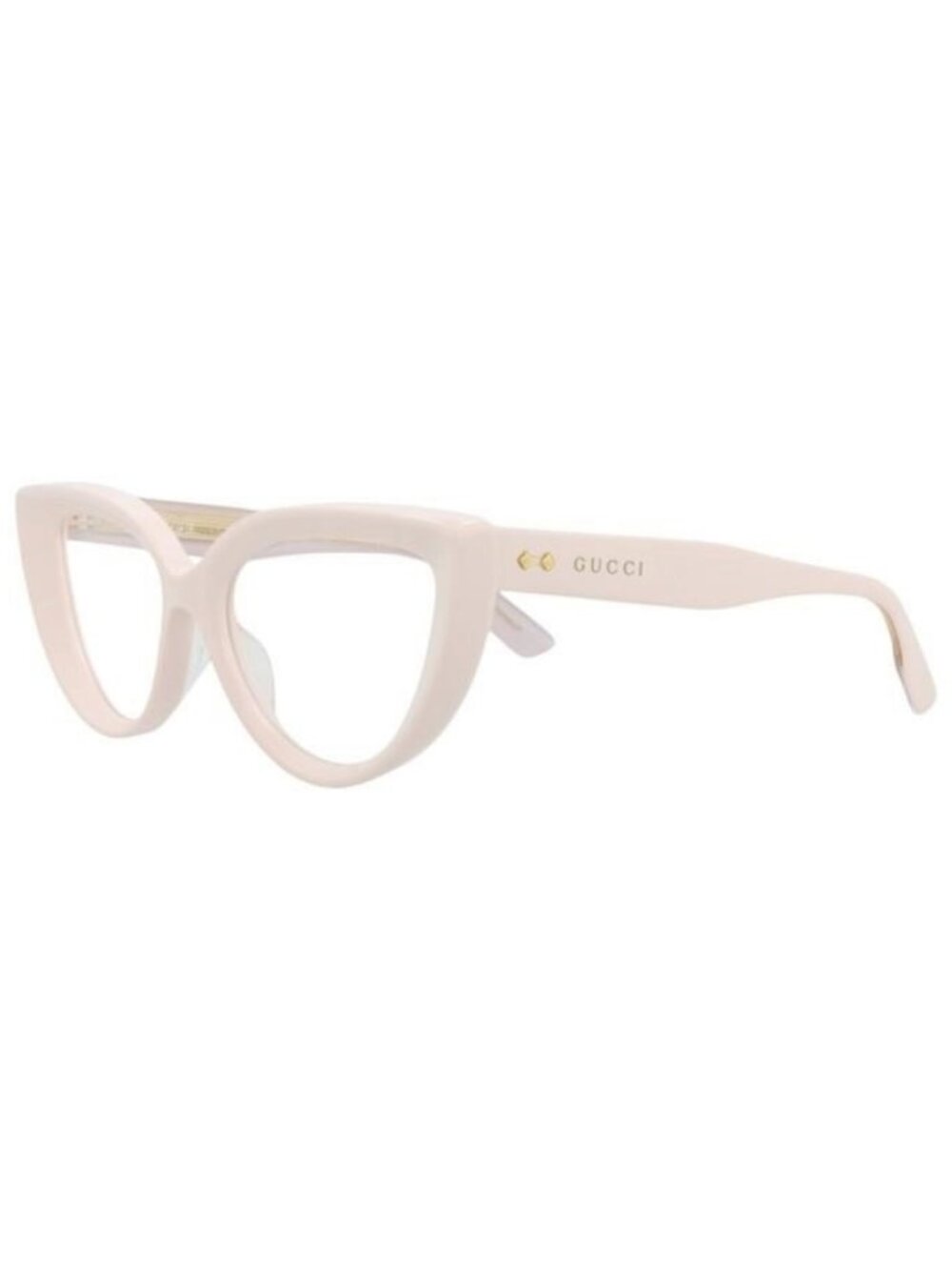 New Gucci Womens Cat Eye Ivory Ivory Transparent Fashion Designer Eyeglasses